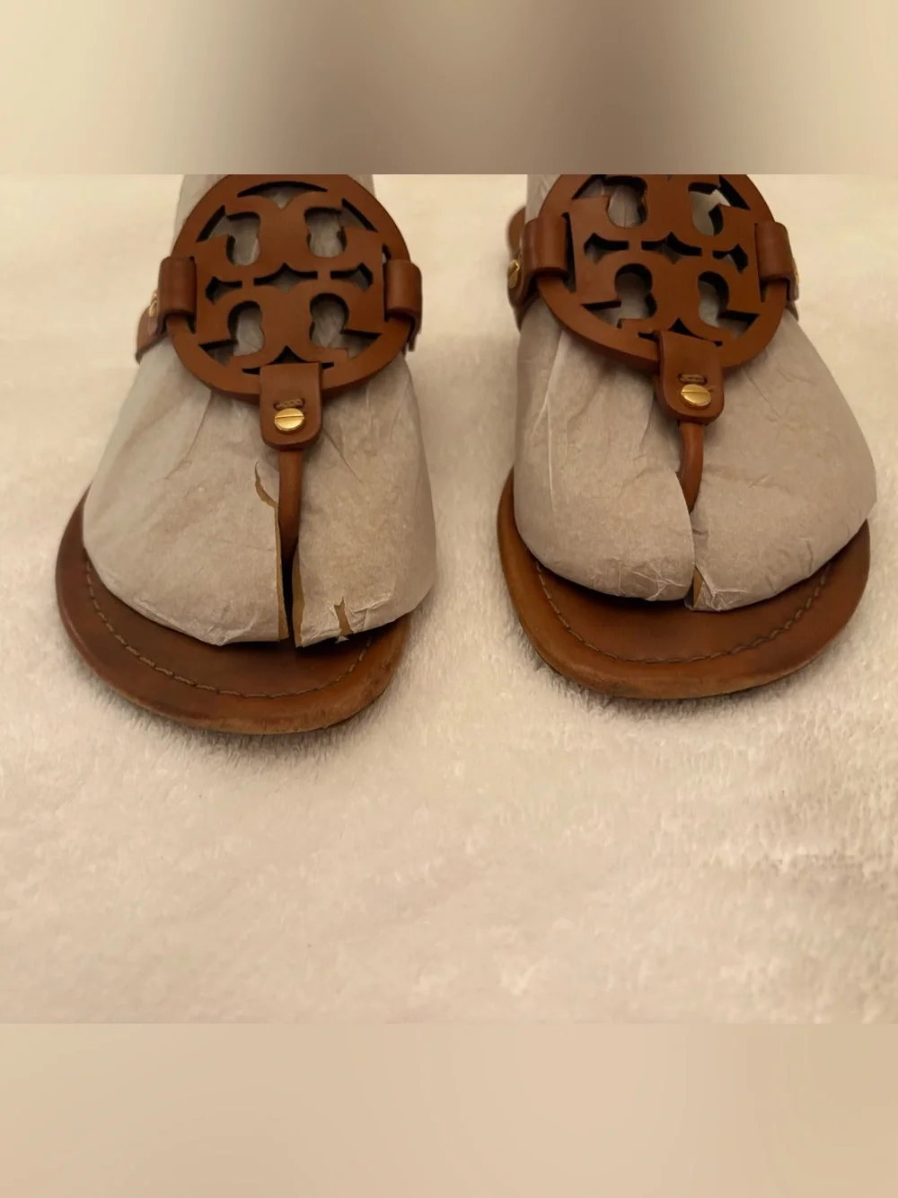 Tory Burch Brown Miller Thong Sandals
